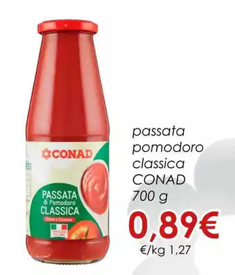 Conad passata pomodoro classica CONAD 700 g offerta