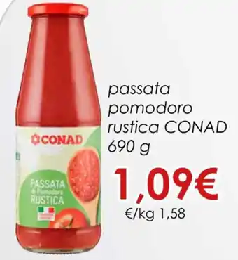 Conad passata pomodoro rustica CONAD 690 g offerta