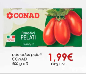 Conad pomodori pelati CONAD 400 g x 3 offerta