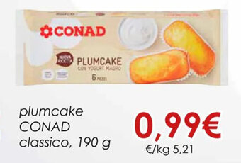 Conad plumcake CONAD classico, 190 g offerta