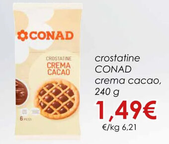 Conad CROSTATINE CONAD crema cacao, 240 g offerta