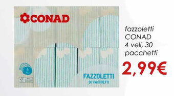Conad fazzoletti CONAD 4 veli, 30 pacchetti offerta