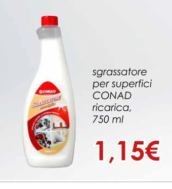 Conad sgrassatore per superfici CONAD ricarica, 750 ml offerta