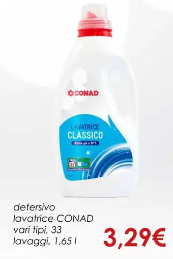 Conad detersivo lavatrice CONAD vari tipi, 33 lavaggi, 1,65 l offerta