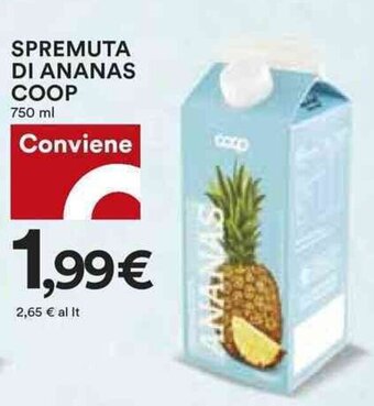 Coop SPREMUTA DI ANANAS COOP 750 ml offerta