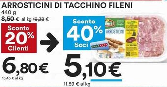 Coop ARROSTICINI DI TACCHINO FILENI 440 g offerta