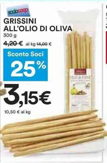 Coop GRISSINI ALL'OLIO DI OLIVA 300 g offerta