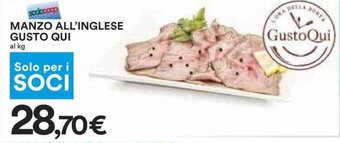 Coop MANZO ALL'INGLESE GUSTO QUI offerta