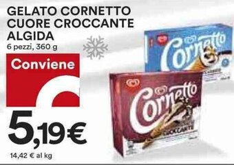 Coop GELATO CORNETTO CUORE CROCCANTE ALGIDA 6 pezzi, 360 g offerta