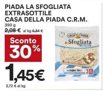 Coop PIADA LA SFOGLIATA EXTRASOTTILE CASA DELLA PIADA C.R.M. 390 g offerta
