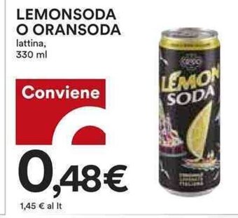 Coop LEMONSODA O ORANSODA lattina, 330 ml offerta