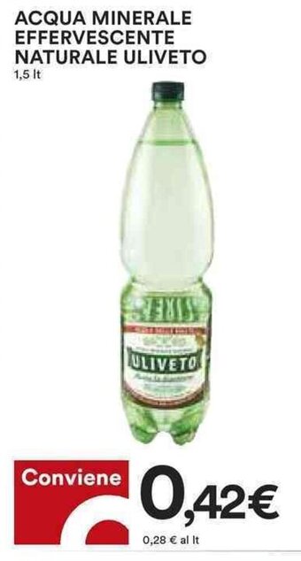 Coop ACQUA MINERALE EFFERVESCENTE NATURALE ULIVETO 1,5 lt. offerta