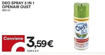 Coop DEO SPRAY 3 IN 1 OPENAIR OUST 400 ml offerta