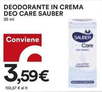 Coop DEODORANTE IN CREMA DEO CARE SAUBER 35 ml offerta