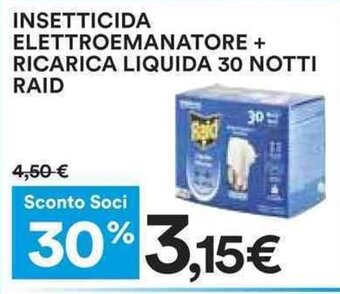 Coop INSETTICIDA ELETTROEMANATORE + RICARICA LIQUIDA 30 NOTTI RAID offerta