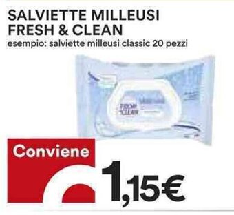 Coop SALVIETTE MILLEUSI FRESH & CLEAN 20 pezzi offerta