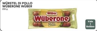 Coop WÜRSTEL DI POLLO WÜBERONE WÜBER 250 g offerta
