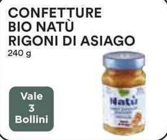 Coop CONFETTURE BIO NATÙ RIGONI DI ASIAGO 240 g offerta