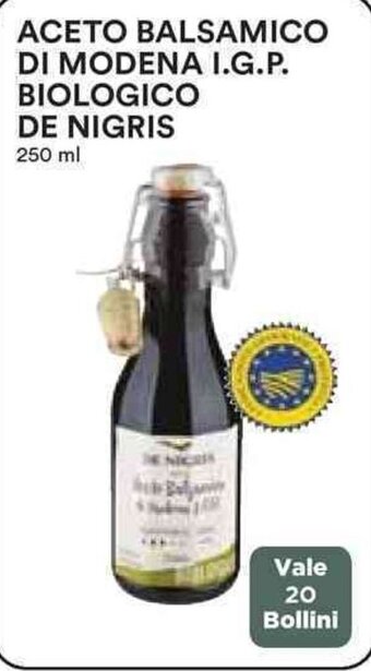 Coop ACETO BALSAMICO DI MODENA I.G.P. BIOLOGICO DE NIGRIS 250 ml offerta