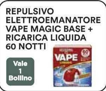 Coop REPULSIVO ELETTROEMANATORE VAPE MAGIC BASE + RICARICA LIQUIDA 60 NOTTI offerta