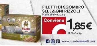 Coop FILETTI DI SGOMBRO SELEZIONI RIZZOLI 125 g offerta