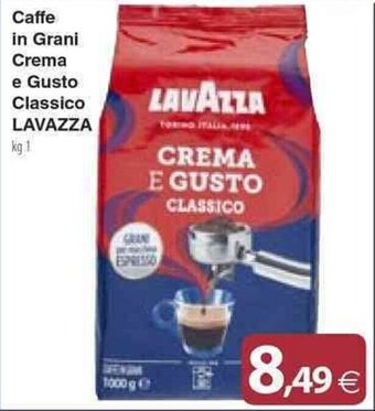 Docks Cash&Carry Caffe in Grani Crema e Gusto Classico LAVAZZA kg 1 offerta