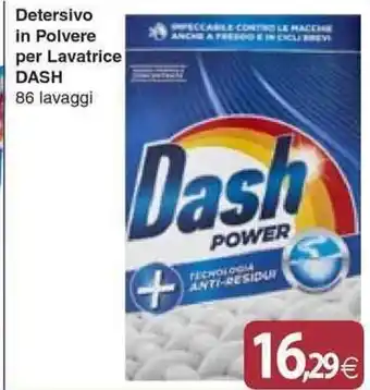 Docks Cash&Carry Detersivo in Polvere per Lavatrice DASH 86 lavaggi offerta