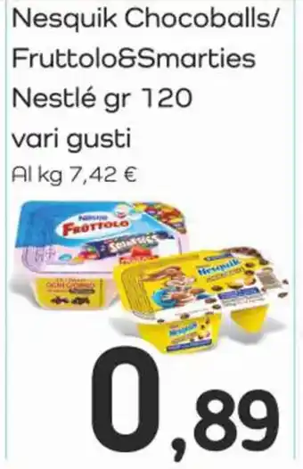 Famila Superstore Nesquik Chocoballs/ Fruttolo&Smarties Nestlé gr 120 vari gusti offerta