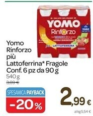Carrefour Express Yomo rinforzo piu lattoferrina fragole offerta