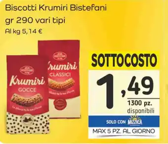 Biscotti Krumiri Bistefani gr 290 vari tipi