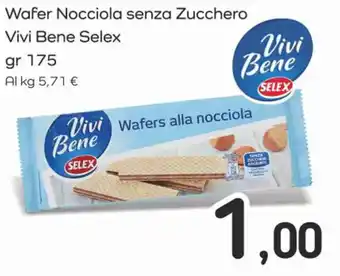 Famila Superstore Wafer Nocciola senza Zucchero Vivi Bene Selex gr 175 offerta