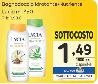 Famila Superstore Bagnodoccia Idratante/Nutriente Lycia ml 750 offerta