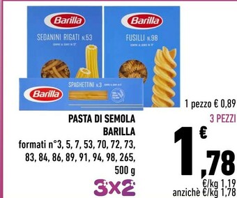 Conad Barilla Pasta Di Semola offerta