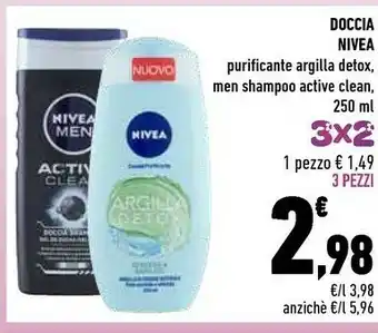 Conad Nivea Doccia Purificante Argilla Detox 250ml offerta