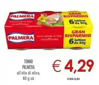 Conad Palmera Tonno All'Olio Di Oliva 480 G(ml) offerta