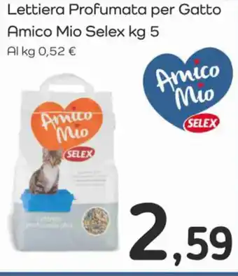 Famila Superstore Lettiera Profumata per Gatto Amico Mio Selex kg 5 offerta