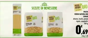 Conad Conad - Fusilli Trafilati Al Bronzo Biologici Verso Natura 500 G(ml) offerta