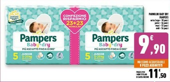 Conad Superstore Pampers Pannolini Baby Dry offerta