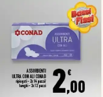 Conad Superstore Conad Assorbenti Ultra Con Ali Ripiegati offerta