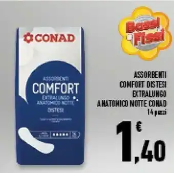 Conad Superstore Conad Assorbenti Comfort Distesi Extralungo Anatomico Notte offerta