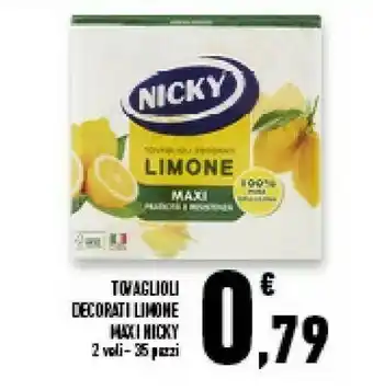Conad Superstore Nicky Tovaglioli Decorati Limone Maxi offerta
