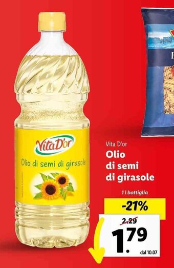 Lidl Vita D'or Olio di semi di girasole 1 l offerta