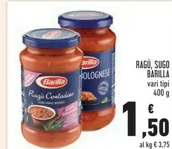Conad Barilla Sugo Basilico Salsa 400 G offerta