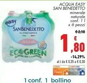 Conad San Benedetto Acqua Minerale Naturale 1000 G(ml) offerta