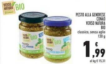 Conad Conad - Pesto Alla Genovese Biologico Verso Natura 130 G(ml) offerta
