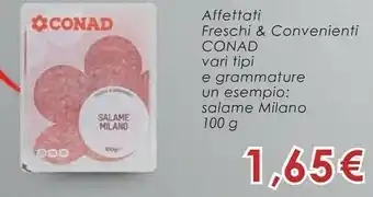 Conad Conas Salame Milano 100g offerta