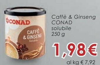 Conad Conad - Ginseng & Caffè Solubile 250 G(ml) offerta