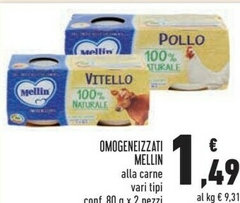 Conad Mellin Omogeneizzati Alla Carne offerta