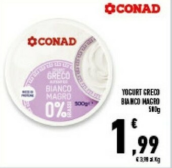 Conad Conad Yogurt Greco Bianco Magro offerta