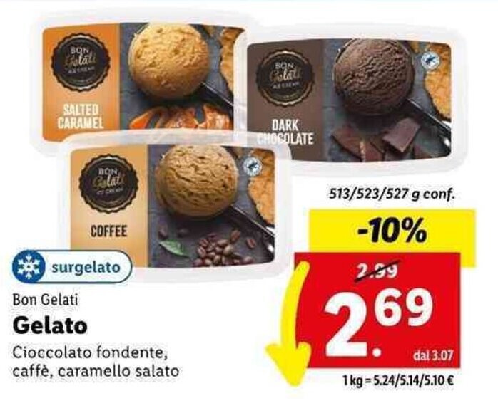 Bon Gelati Gelato 513/523/527 g offerta di Lidl
